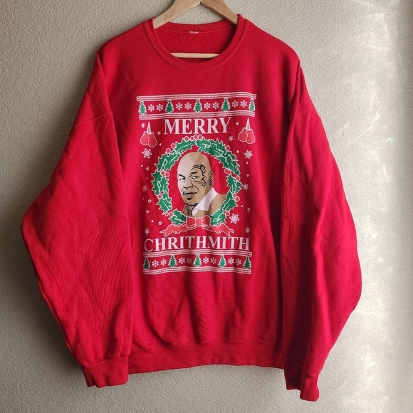 Wild Bobby Other - Mike Tyson Wild Bobby Red Ugly Christmas Sweatshirt Size XXL